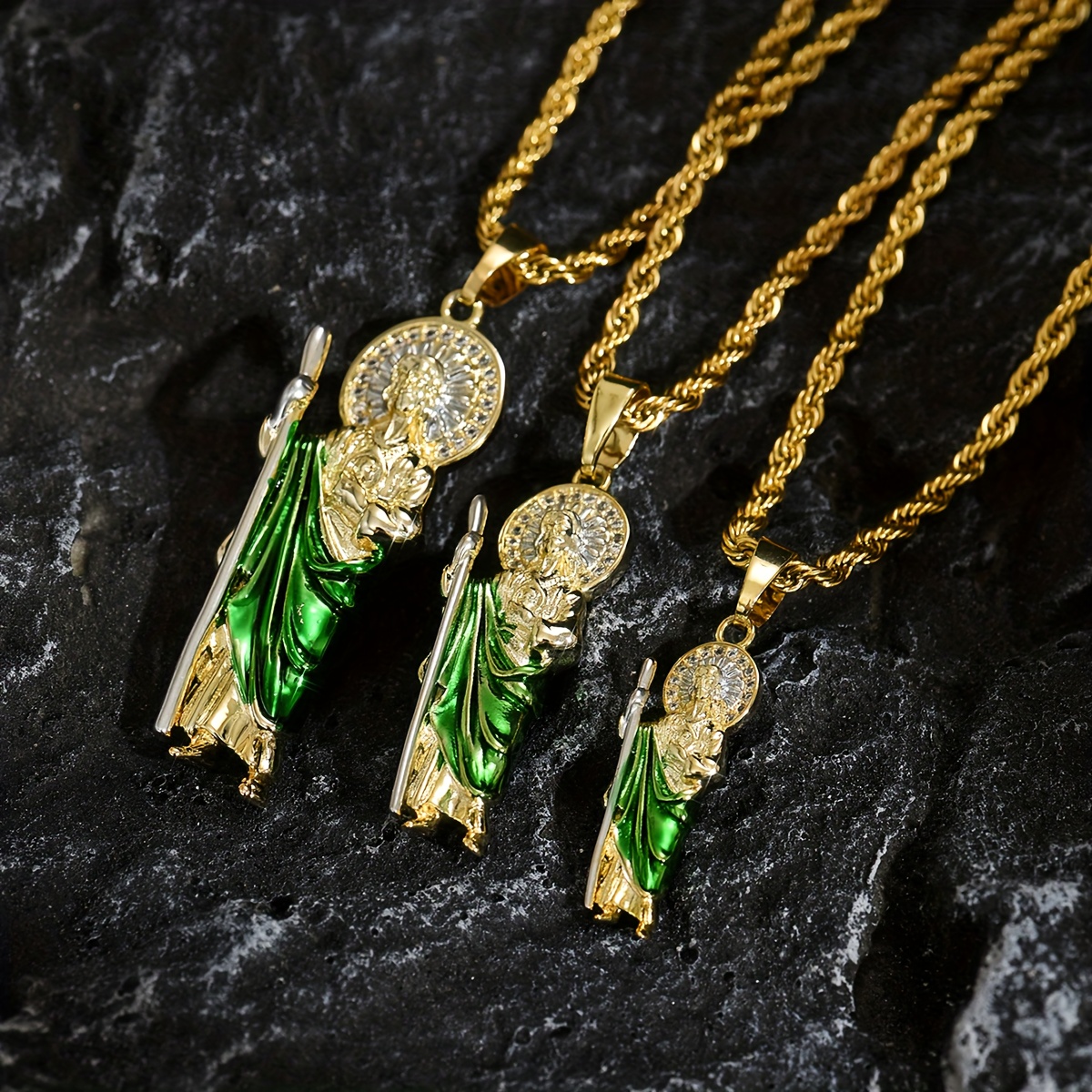 Men's 18K Plated St. Jude Pendant Necklace